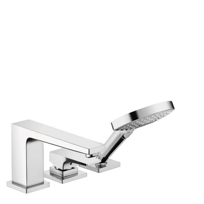 Hansgrohe - Metropol 3-Hole Roman Tub Set Trim with Lever Handle and 1.75 GPM Handshower in Chrome - Chrome