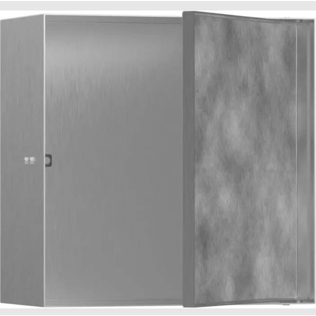 Hansgrohe - XtraStoris Rock Wall Niche with Tileable Door 12''x 12''x 5.5'' in Brushed Stainless Steel - Brushed Stainless Steel