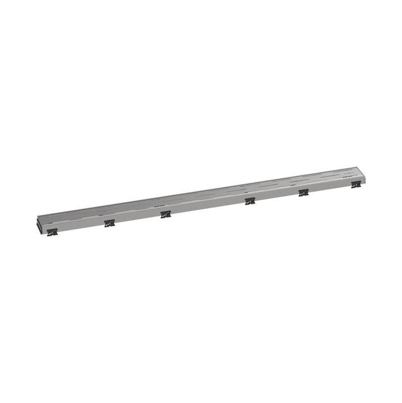 Hansgrohe - RainDrain Match Trim Classic for 39 3/8'' Rough with Height Adjustable Frame in Brushed Stainless Steel - Brushed Stainless Steel