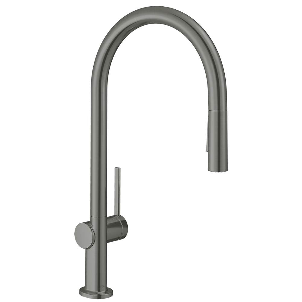Hansgrohe - Talis N HighArc Kitchen Faucet, O-Style, 2-Spray Pull-Down, 1.75 GPM in Brushed Black Chrome - Brushed Black Chrome