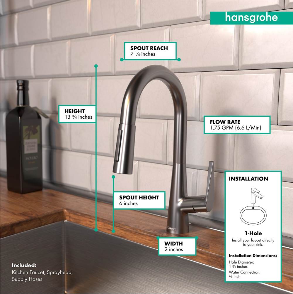 Talis S Prep Kitchen Faucet, 2-Spray Pull-Down, 1.75 GPM in Chrome