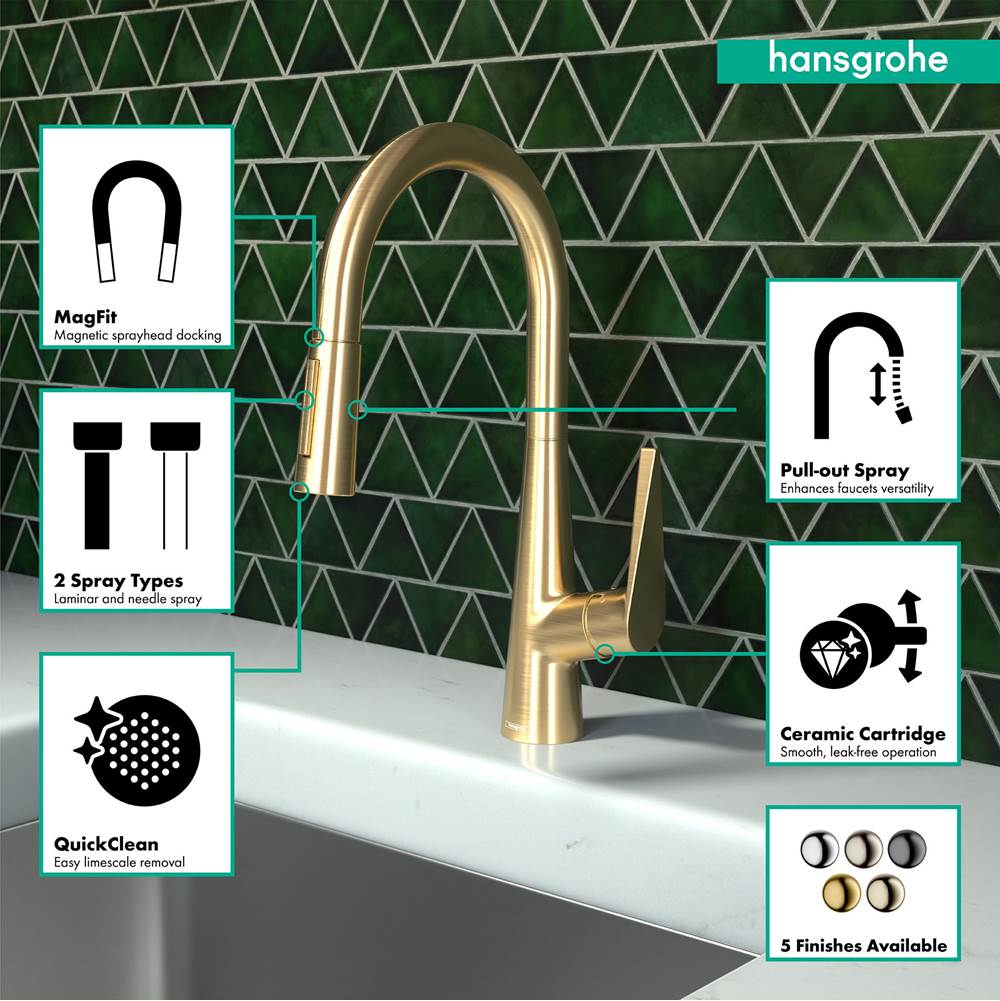 Talis S HighArc Kitchen Faucet, 2-Spray Pull-Down, 1.75 GPM in Chrome