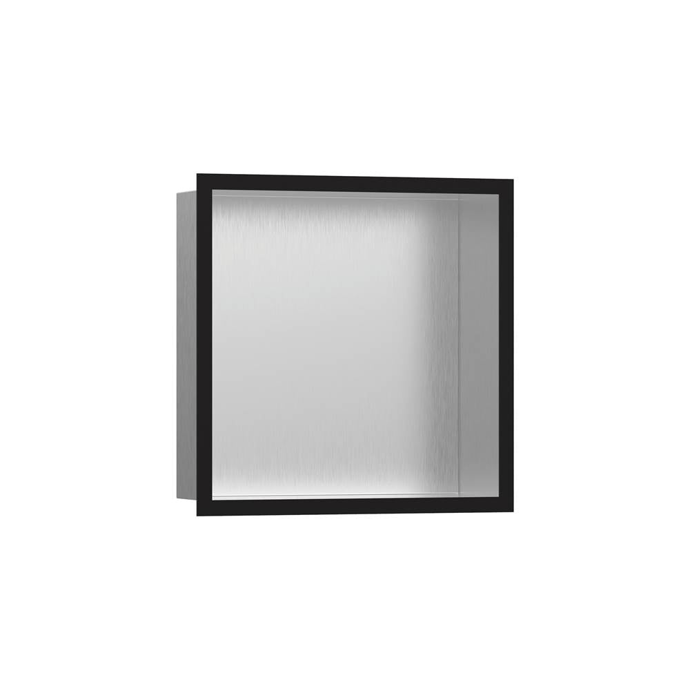 Hansgrohe - XtraStoris Individual Wall Niche Brushed Stainless Steel with Design Frame 12''x 12''x 4'' in Matte Black - Matte Black