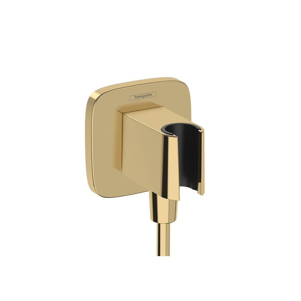 Hansgrohe - FixFit Q Wall Outlet with Handshower Holder in Polished Gold Optic - Polished Gold Optic