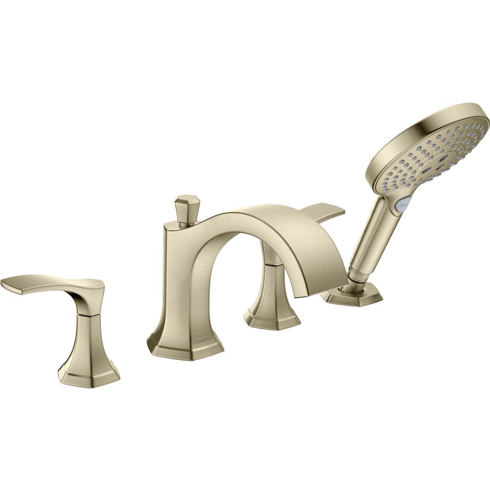 Hansgrohe - Locarno 4-Hole Roman Tub Set Trim with 1.75 GPM Handshower in Brushed Nickel - Brushed Nickel