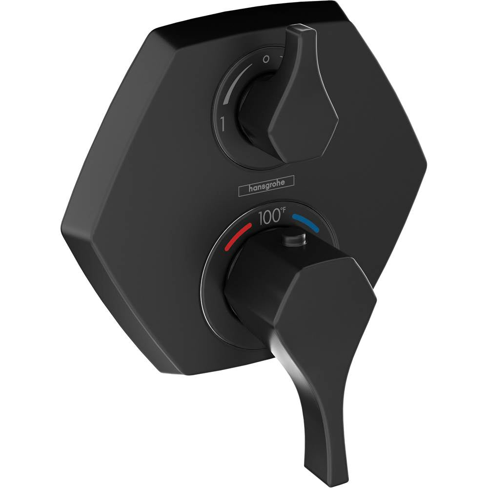 Hansgrohe - Locarno Thermostatic Trim with Volume Control in Matte Black - Matte Black