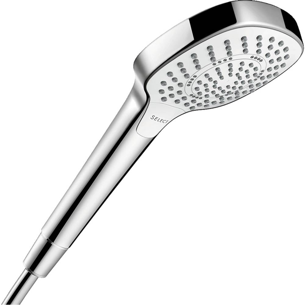 Hansgrohe - Croma Select E Handshower 110 3-Jet, 2.5 GPM in White / Chrome - White With Chrome