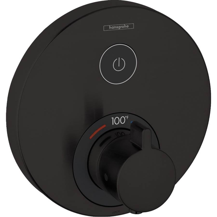 Hansgrohe - ShowerSelect S Thermostatic Trim for 1 Function, Round in Matte Black - Matte Black