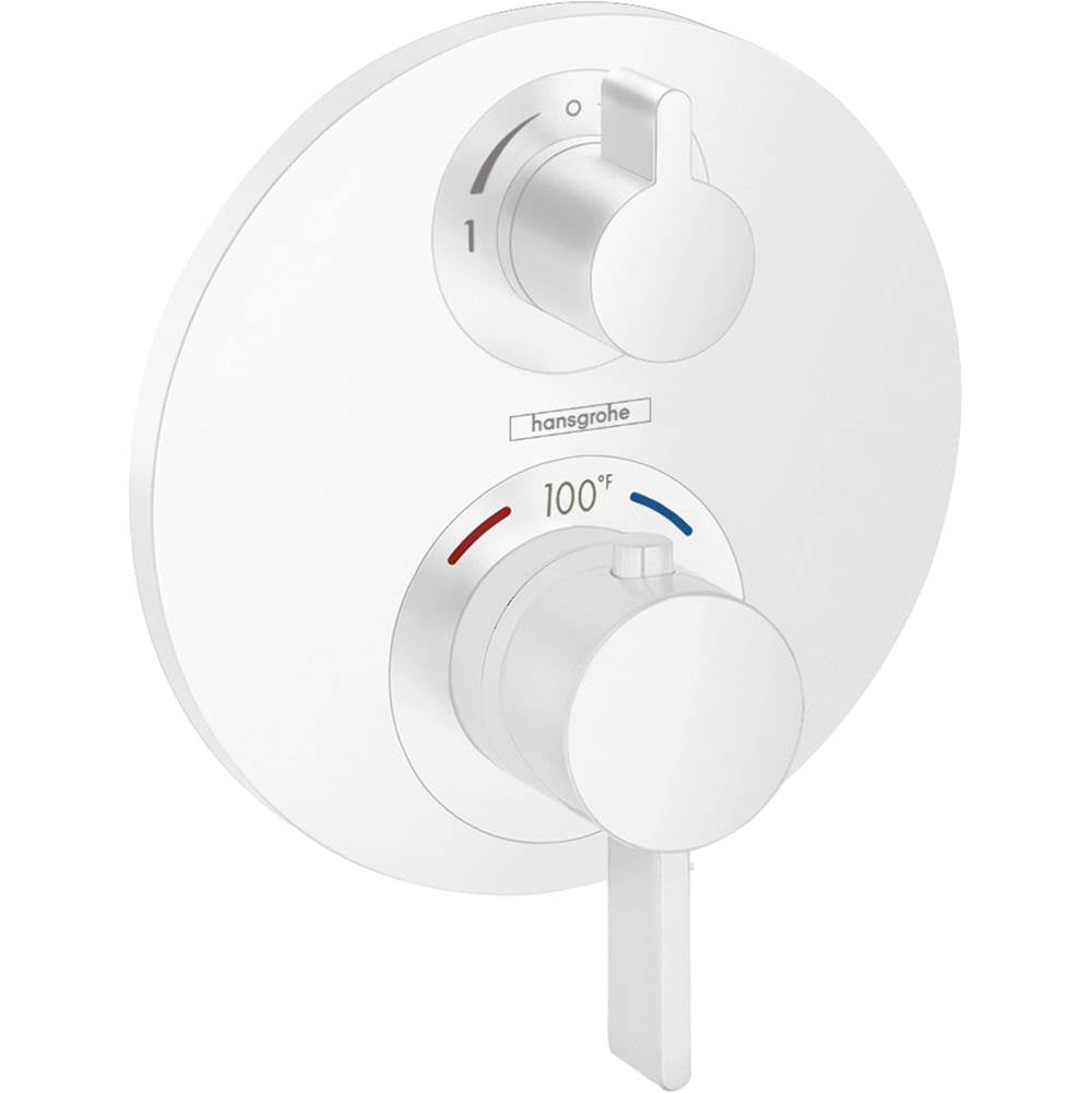 Hansgrohe - Ecostat S Thermostatic Trim with Volume Control in Matte White - Matte White