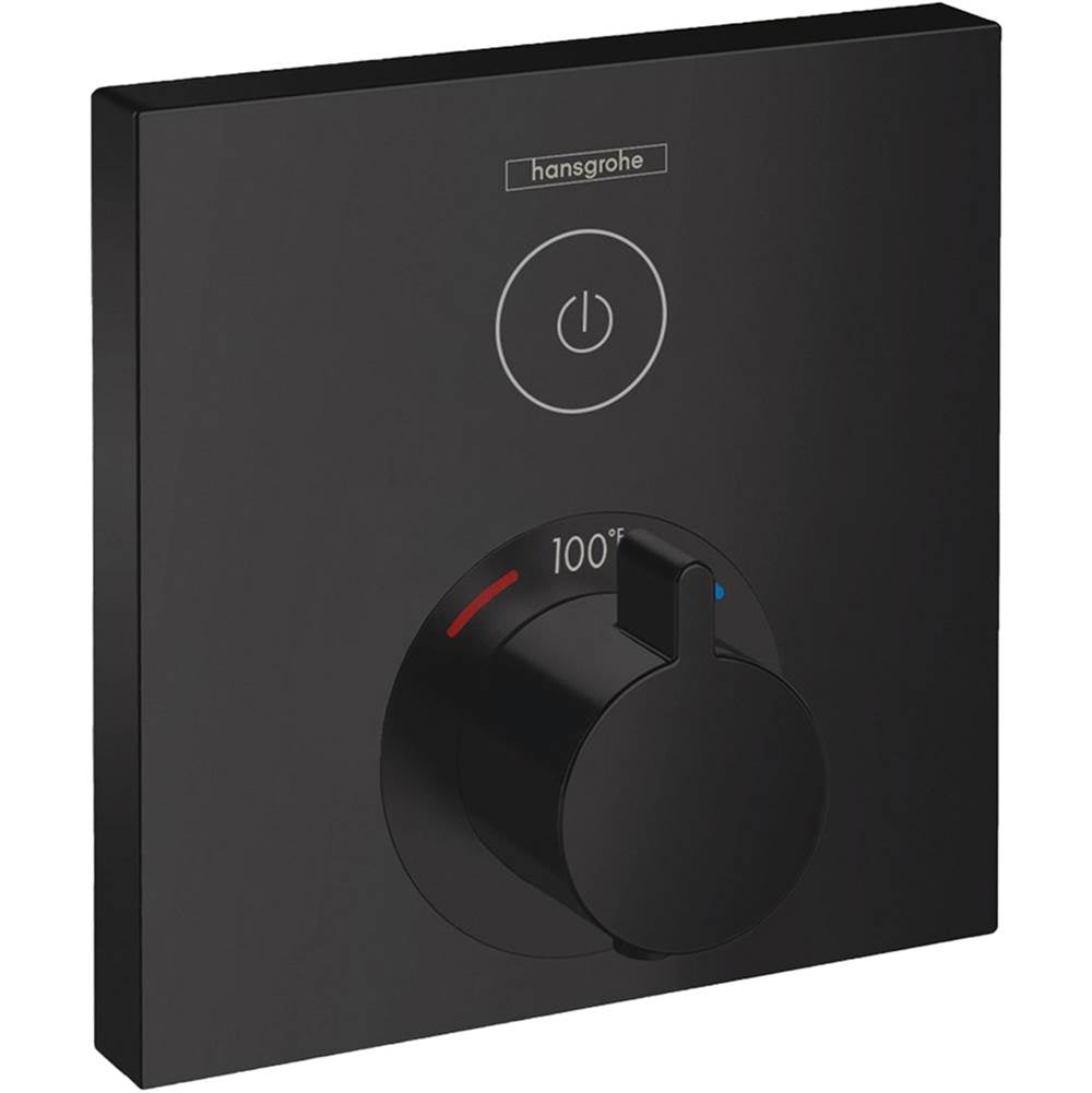 Hansgrohe - ShowerSelect Thermostatic Trim for 1 Function, Square in Matte Black - Matte Black