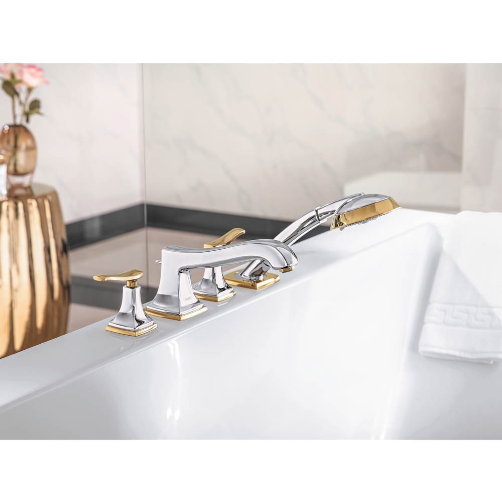 Metropol Classic 4-Hole Roman Tub Set Trim with Lever Handles and 1.8 GPM Handshower in Chrome