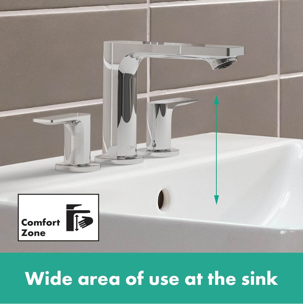 Rebris E Widespread Faucet 110 with Pop-Up Drain, 1.2 GPM in Chrome