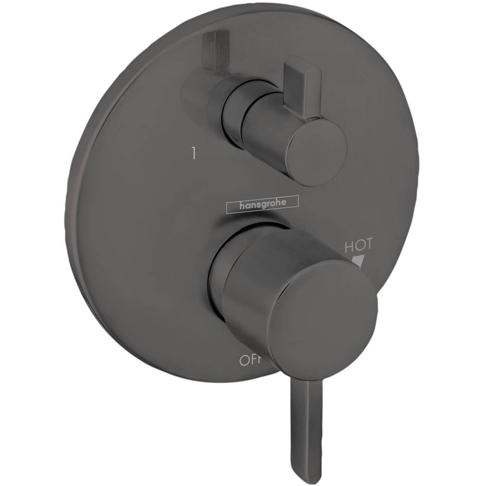 Hansgrohe - EcoStat Pressure Balance Trim S with Diverter in Brushed Black Chrome - Brushed Black Chrome