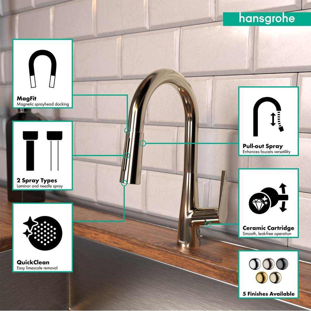 Talis S Prep Kitchen Faucet, 2-Spray Pull-Down, 1.75 GPM in Chrome