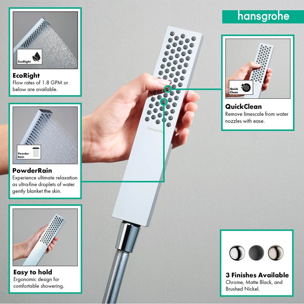 Pulsify E Baton Handshower 100 1-Jet, 1.75 GPM in Chrome