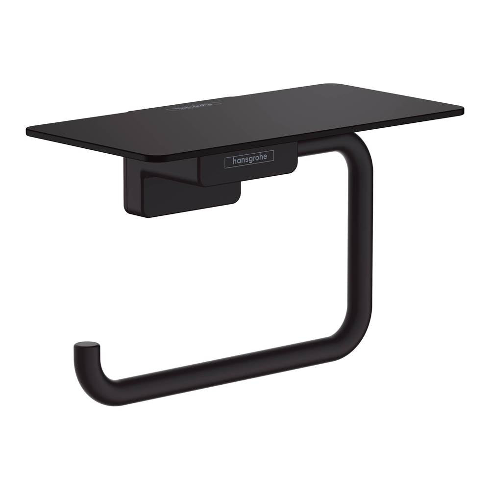 Hansgrohe - AddStoris Toilet Paper Holder with Shelf in Matte Black - Matte Black