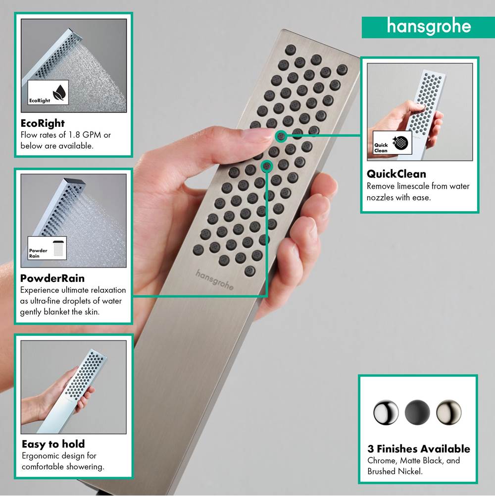 Pulsify E Baton Handshower 100 1-Jet, 2.5 GPM in Chrome