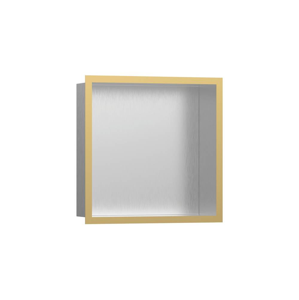 Hansgrohe - XtraStoris Individual Wall Niche Brushed Stainless Steel with Design Frame 12''x 12''x 4'' in Polished Gold Optic - Polished Gold Optic