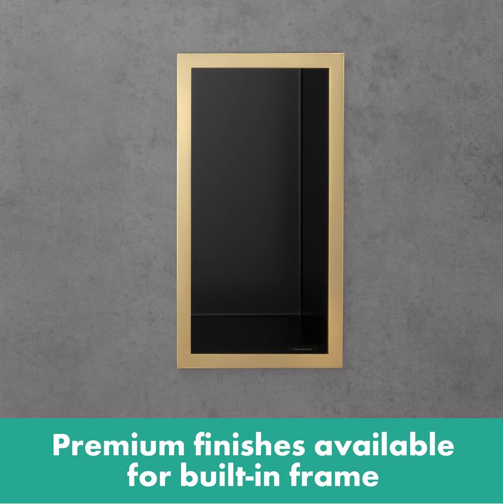 XtraStoris Individual Wall Niche Matte Black with Design Frame 12''x 6''x 4'' in Brushed Bronze