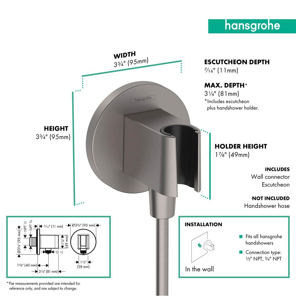 FixFit S Wall Outlet with Handshower Holder in Chrome