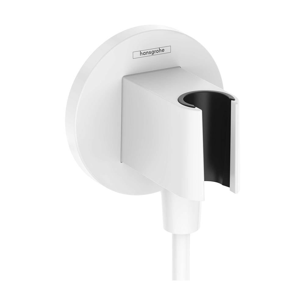 Hansgrohe - FixFit S Wall Outlet with Handshower Holder in Matte White - Matte White