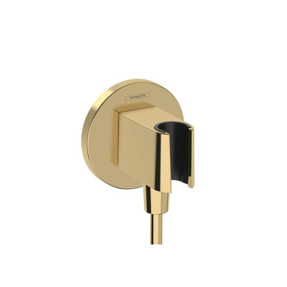 Hansgrohe - FixFit E Wall Outlet with Handshower Holder in Polished Gold Optic - Polished Gold Optic