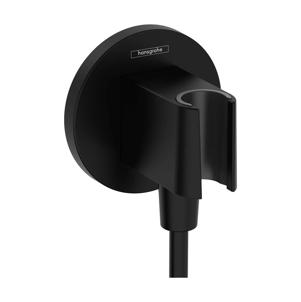 Hansgrohe - FixFit S Wall Outlet with Handshower Holder in Matte Black - Matte Black