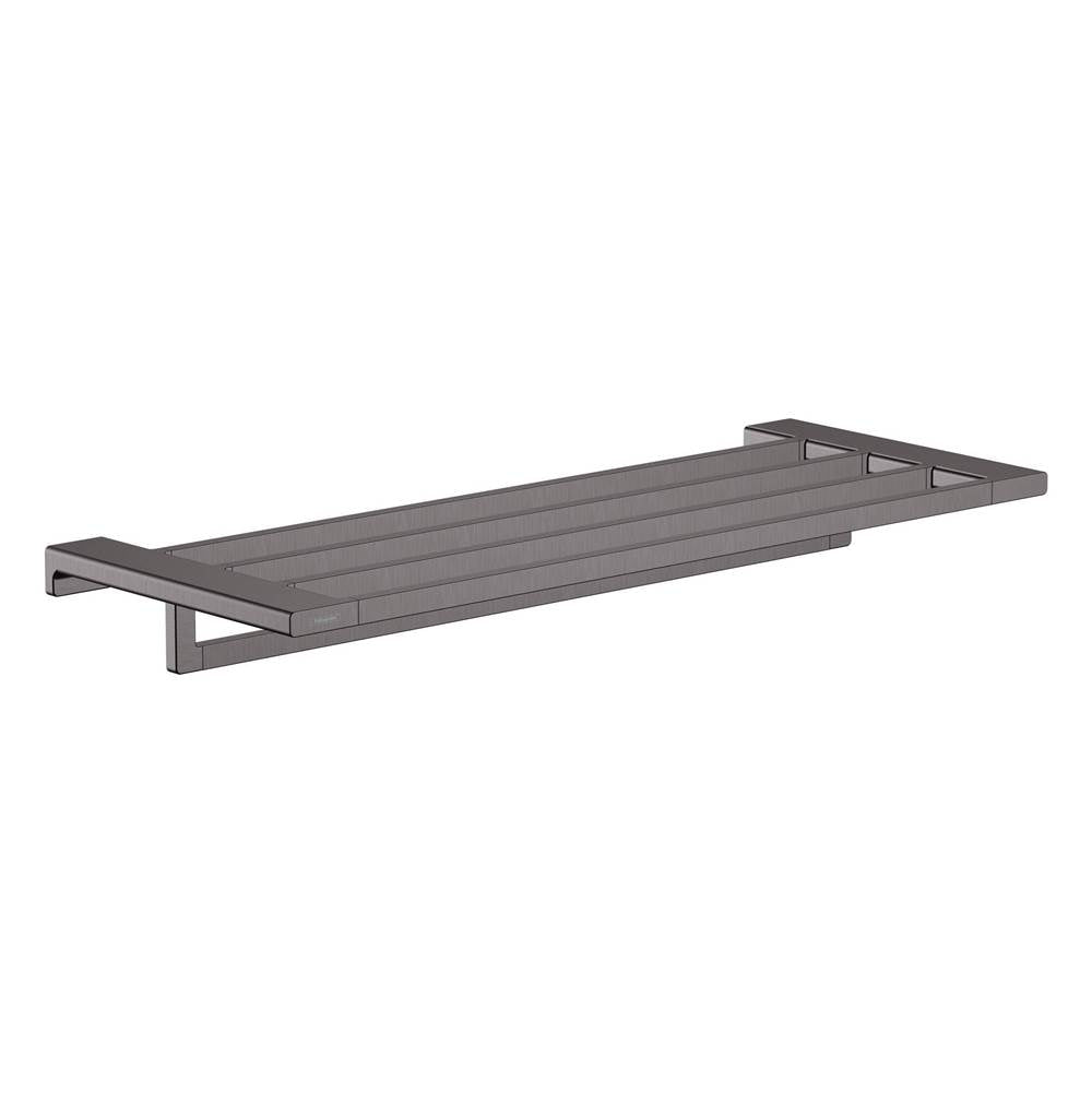 Hansgrohe - AddStoris Towel Rack with Towel Bar in Brushed Black Chrome - Brushed Black Chrome