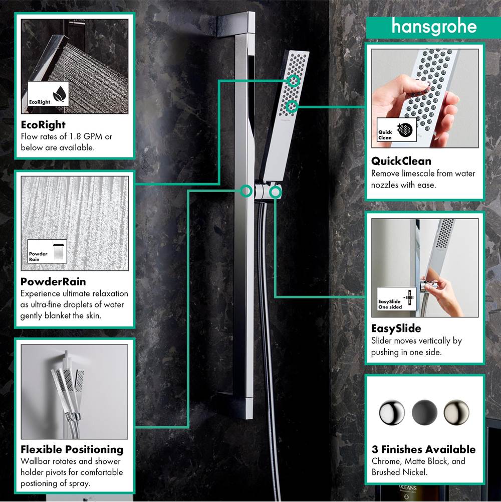 Pulsify E Wallbar Set 100 1-Jet 24'', 1.75 GPM in Chrome
