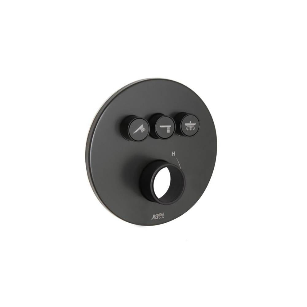Huntington Brass - Three Button Push Button Valve Faceplate - Matte Black