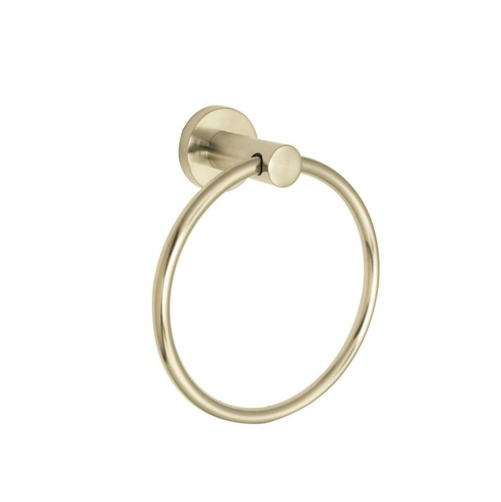 Huntington Brass - Euro Towel Ring, Satin Brass - PVD Satin Brass