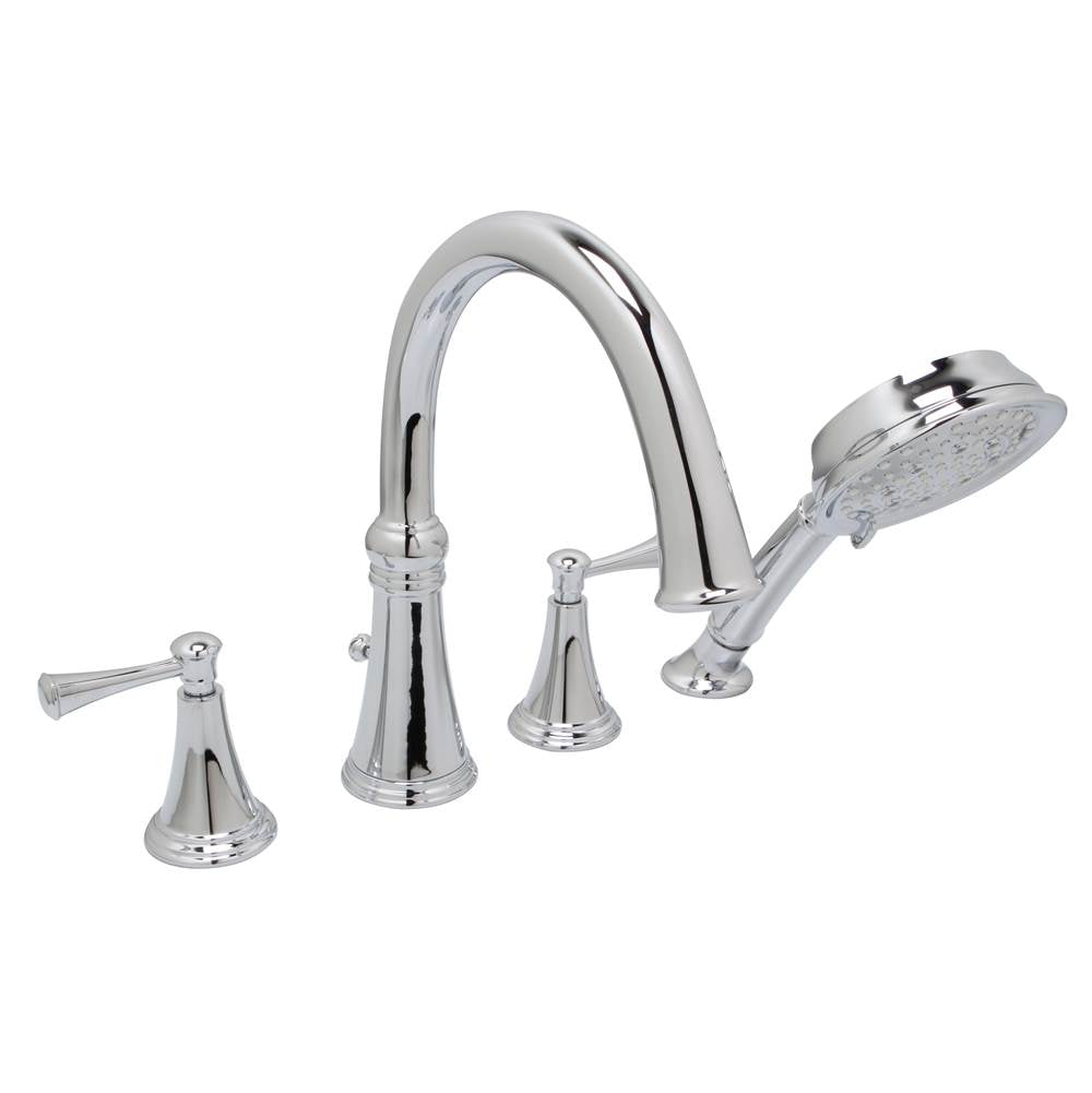 Huntington Brass - 4-Hole Roman Tub Filler Faucet - Polished Chrome