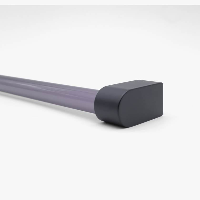 Clarity 12 in (304.8 mm) Center to Center Smoke Acrylic, Matte Black Appliance Pull