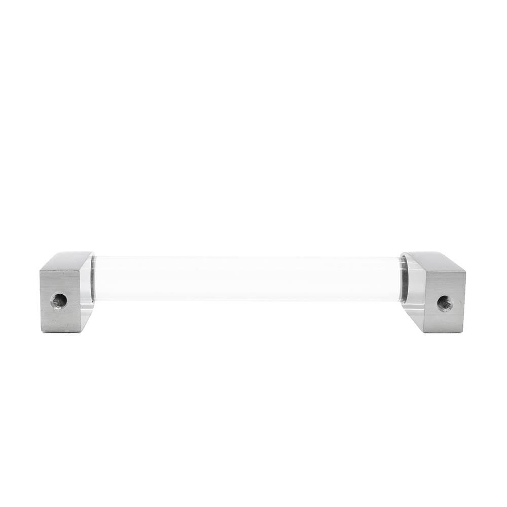 Clarity 3-3/4 in (96 mm) Center to Center Smoke Acrylic, Matte Black Cabinet Pull