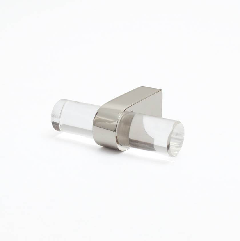 Clarity 2 in (51 mm) Length Smoke Acrylic, Matte Black Cabinet T-Knob