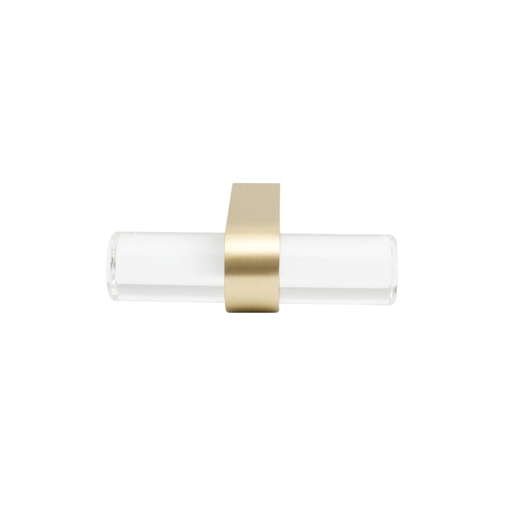 Clarity 2 in (51 mm) Length Smoke Acrylic, Matte Black Cabinet T-Knob