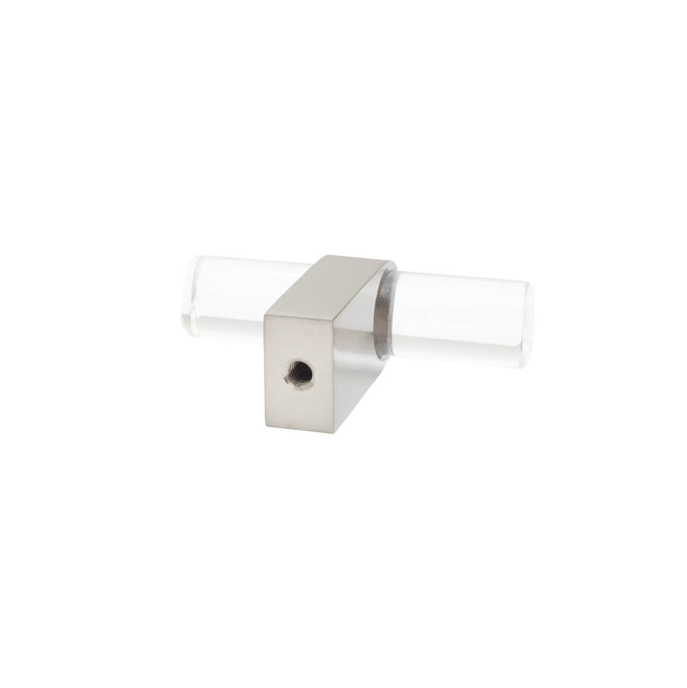 Clarity 2 in (51 mm) Length Smoke Acrylic, Matte Black Cabinet T-Knob