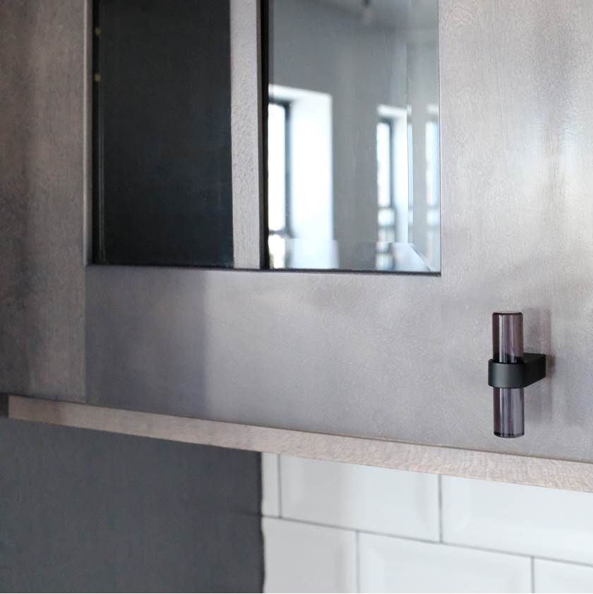 Clarity 2 in (51 mm) Length Smoke Acrylic, Matte Black Cabinet T-Knob
