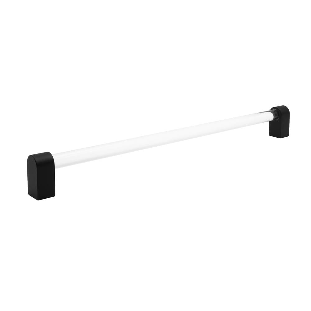 Clarity 18 in (457.2 mm) Center to Center Smoke Acrylic, Matte Black Appliance Pull