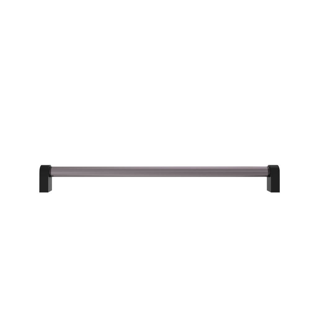 Hapny - Clarity 18 in (457.2 mm) Center to Center Smoke Acrylic, Matte Black Appliance Pull - Smoke Acrylic,Matte Black