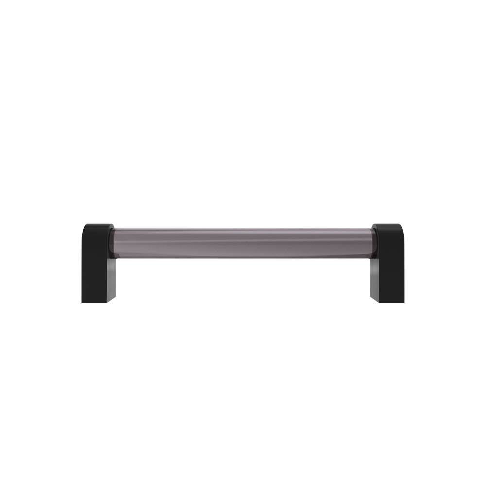 Hapny - Clarity 5 in (128 mm) Center to Center Smoke Acrylic, Matte Black Cabinet Pull - Smoke Acrylic,Matte Black