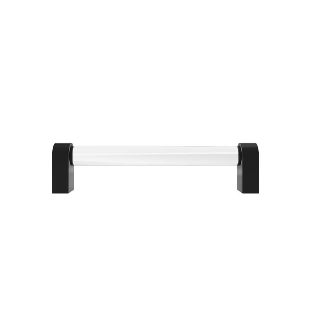 Hapny - Clarity 5 in (128 mm) Center to Center Clear Acrylic, Matte Black Cabinet Pull - Clear Acrylic,Matte Black