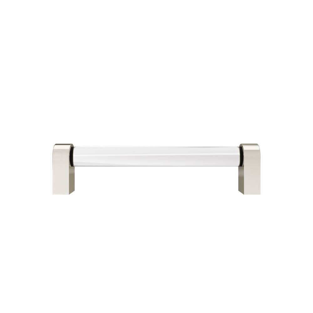 Hapny - Clarity 5 in (128 mm) Center to Center Clear Acrylic, Polished Nickel Cabinet Pull - Clear Acrylic,Polished Nickel
