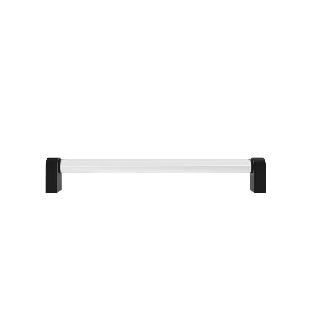 Hapny - Clarity 8 in (203.2 mm) Center to Center Clear Acrylic, Matte Black Cabinet Pull - Clear Acrylic,Matte Black