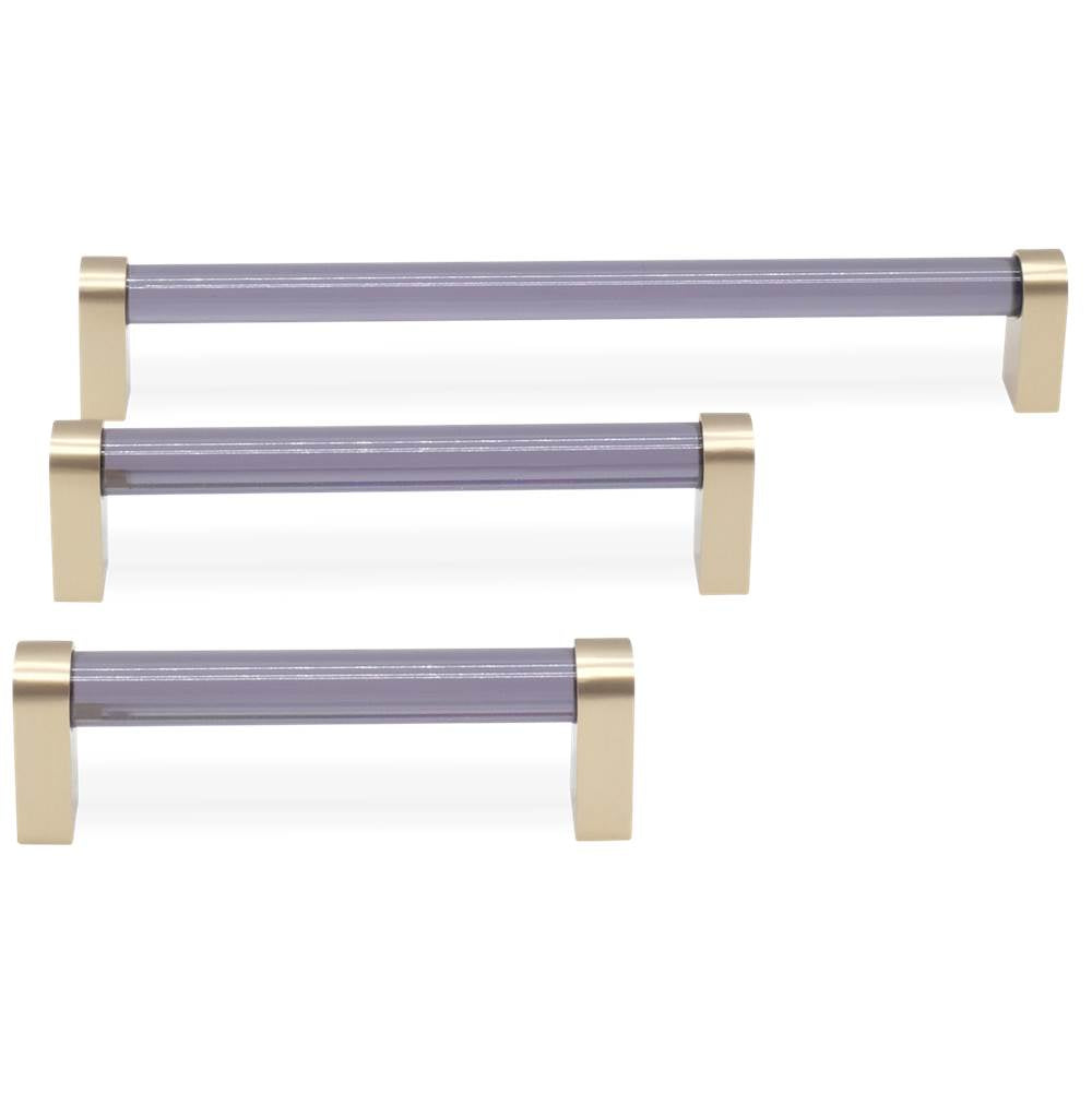 Clarity 3-3/4 in (96 mm) Center to Center Smoke Acrylic, Matte Black Cabinet Pull