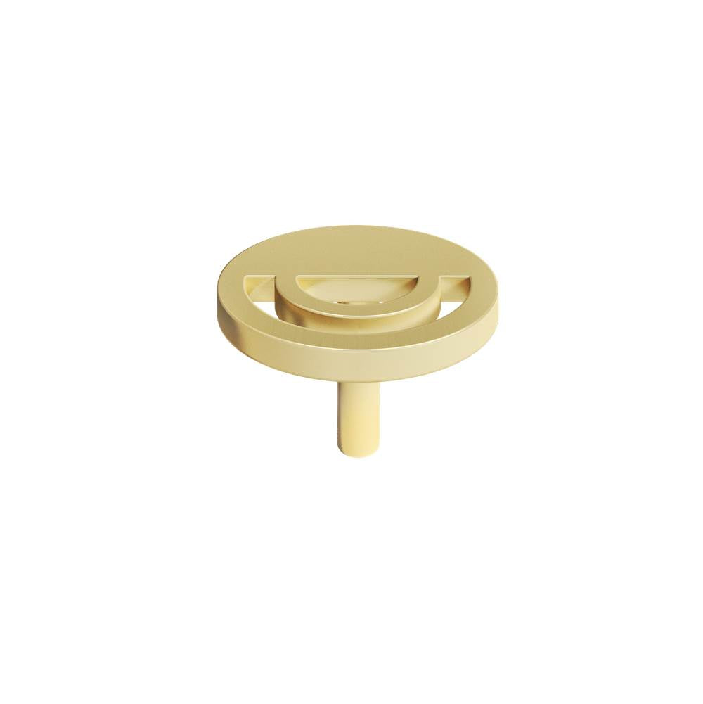 Hapny - Horizon 1-1/2 in (38 mm) Width Satin Brass Cabinet Knob - Satin Brass