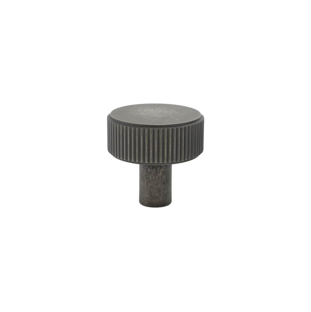 Hapny - Ribbed 1-3/8 in (35 mm) Width Weathered Nickel Cabinet Knob - Weathered Nickel