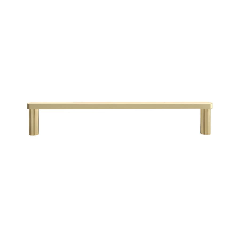 Hapny - Ribbed 12 in (304.8 mm) Center to Center Satin Brass Appliance Pull - Satin Brass