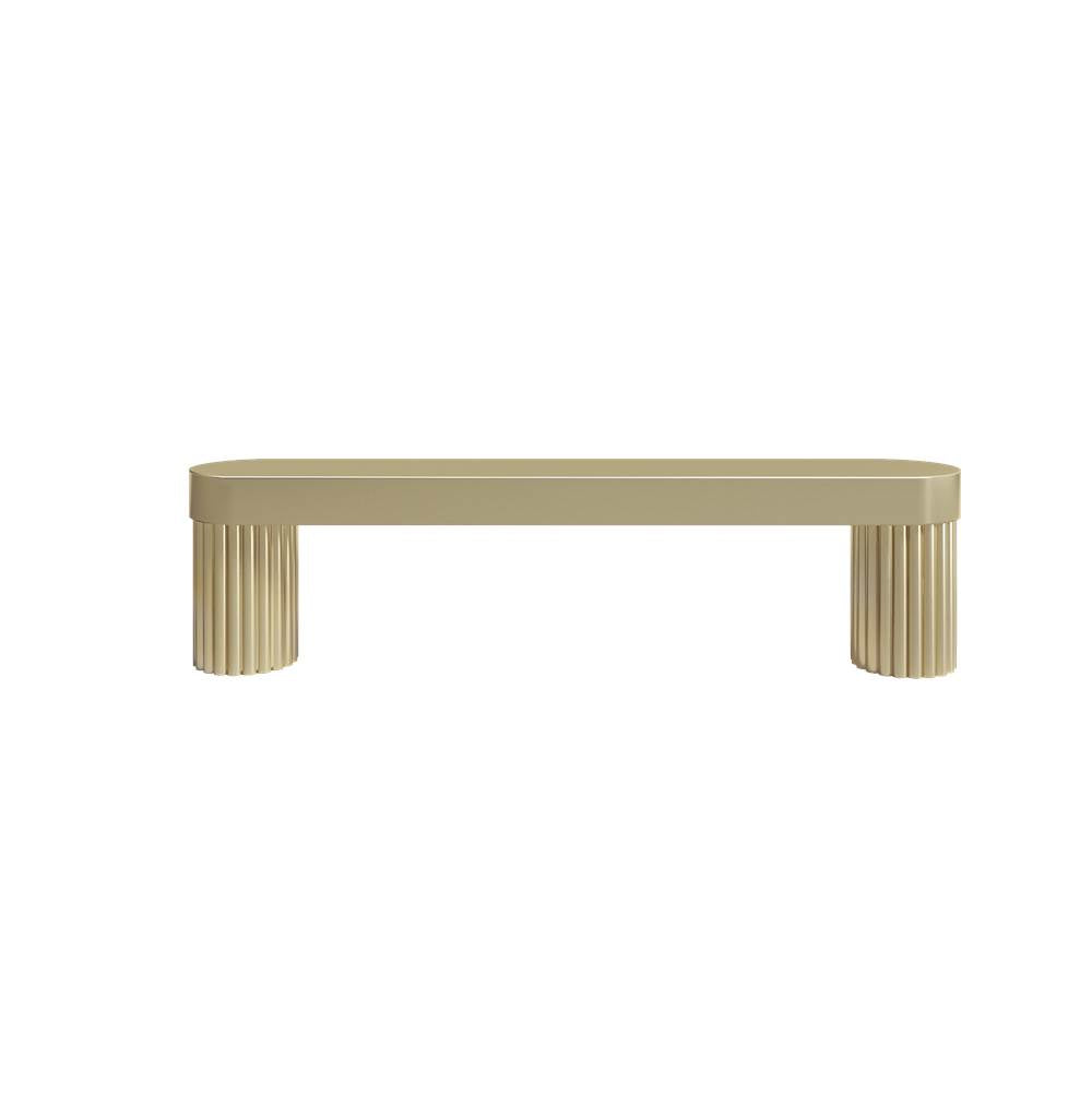 Hapny - Ribbed 3-3/4 in (96 mm) Center to Center Satin Brass Cabinet Pull - Satin Brass