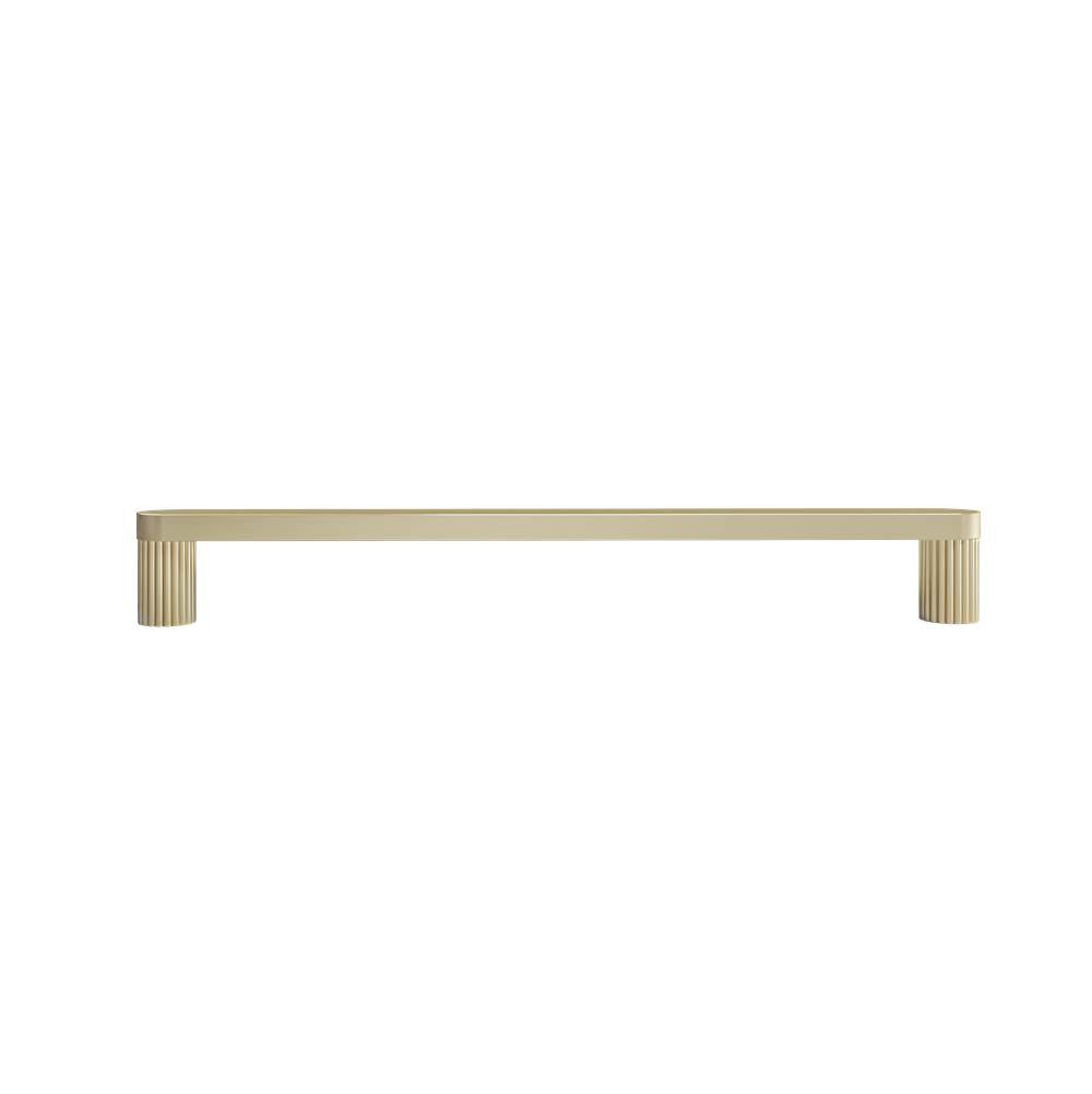 Hapny - Ribbed 8 in (203.2 mm) Center to Center Satin Brass Cabinet Pull - Satin Brass